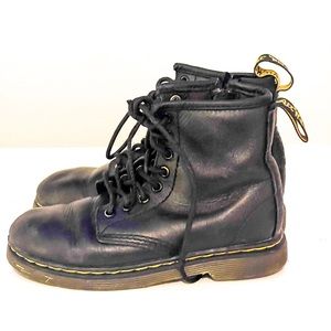 Girls Doc Martens 8 Hole Zip Side Black Boots US11, UK10, EU28